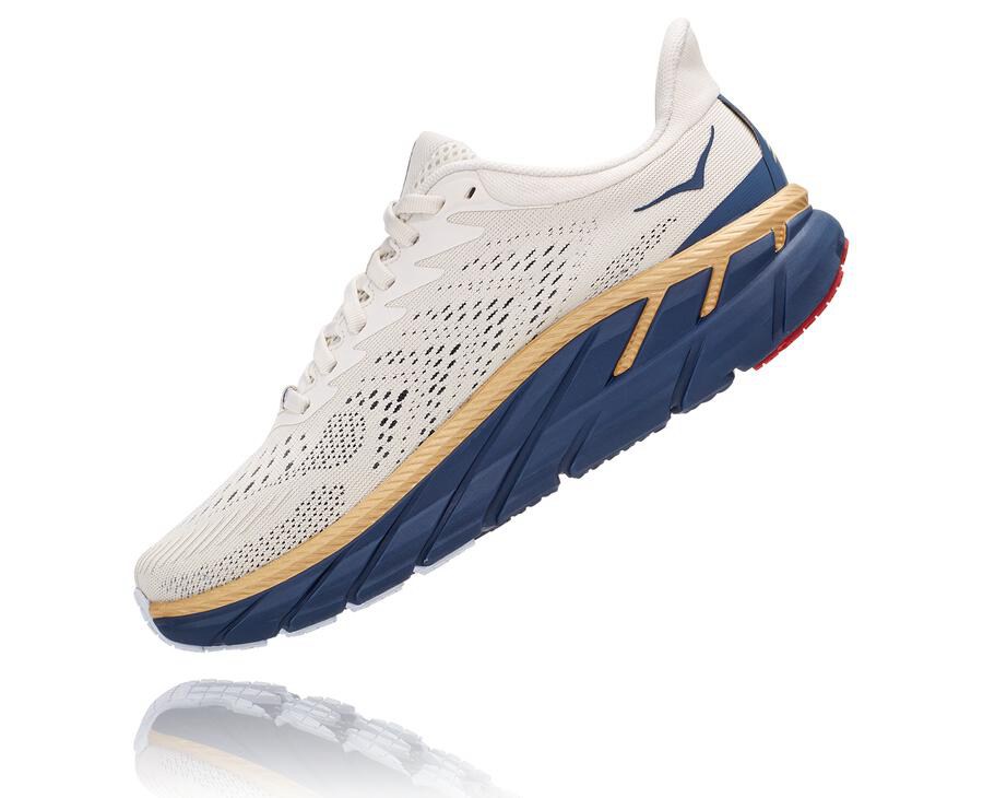 Tenis Hoka One One Feminino Branco/Azuis - Clifton 7 - 081-LITQKV